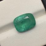 6 ct. Natural Zambian Emerald Cushion Cut Loose Gemstone Vivid Green Emerald