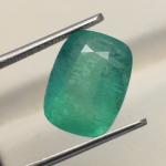 6 ct. Natural Zambian Emerald Cushion Cut Loose Gemstone Vivid Green Emerald