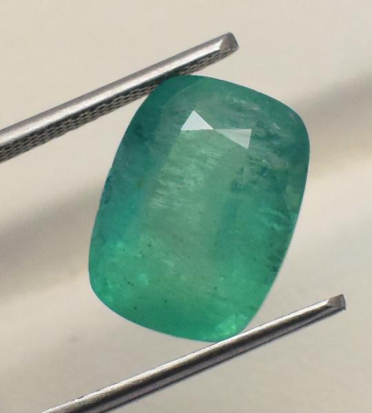 6 ct. Natural Zambian Emerald Cushion Cut Loose Gemstone Vivid Green Emerald